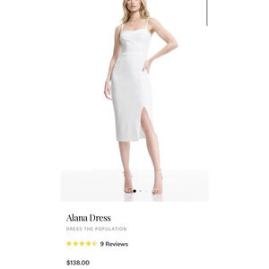 Dress The Population Sleeveless Cocktail Dress Lined White Size XL Alana